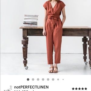 New NotPerfectLinen wrap jumpsuit - S - Emerald